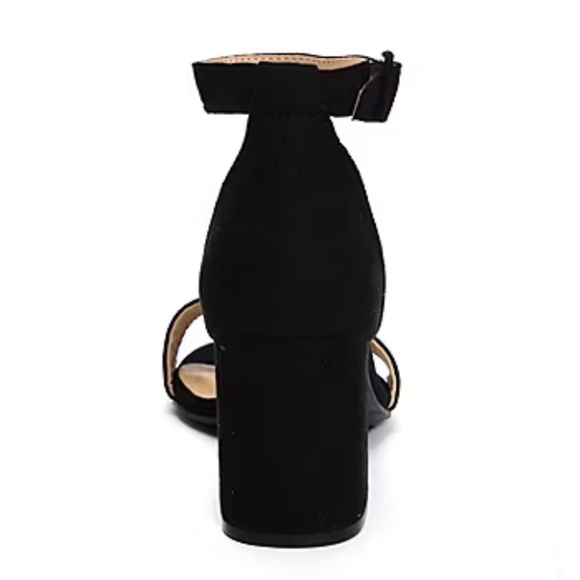 CL By Laundry® Jody Heeled Sandals Black Suede Look - Picture 4 of 5